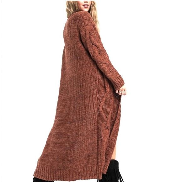 Free People Sweaters - FREE PEOPLE ‘Keep In Touch’ Maxi Chunky Knit Cardigan Sweater